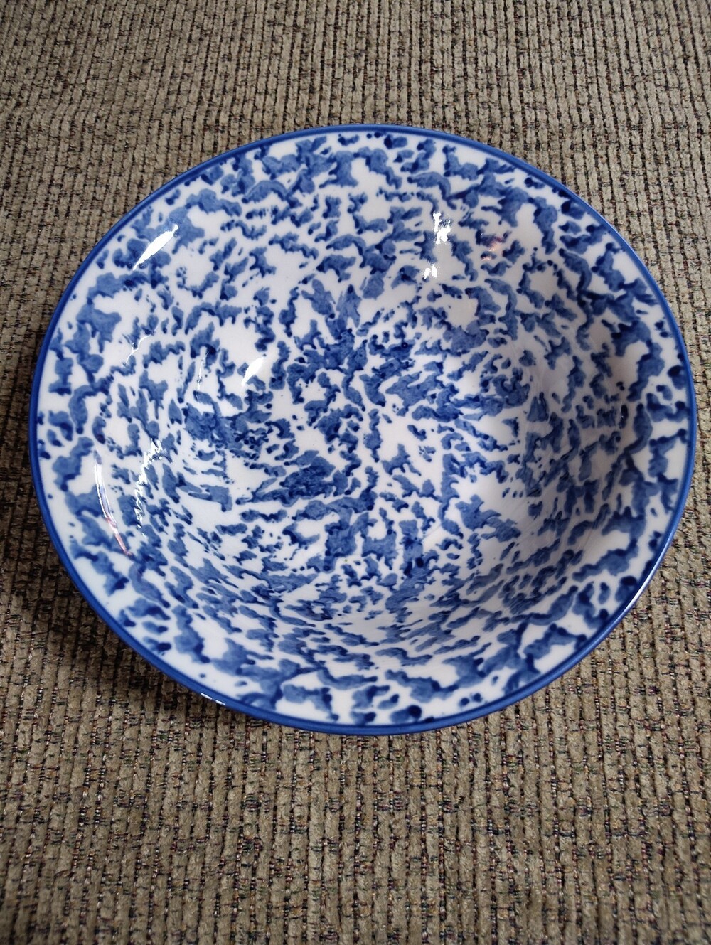 Royal Majestic Stoneware Country Time Blue 8750 Serving Bowl